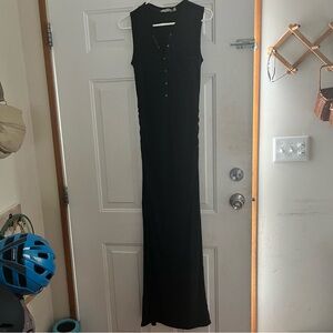 Athleta Navy Ribbed Sleeveless Maxi Dress